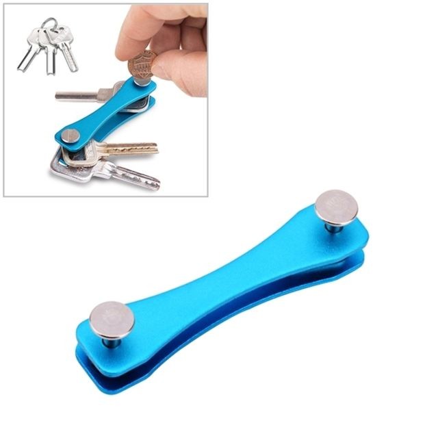 Boîte de rangement Wewoo Clip de rangement pour clé métallique portable bleu