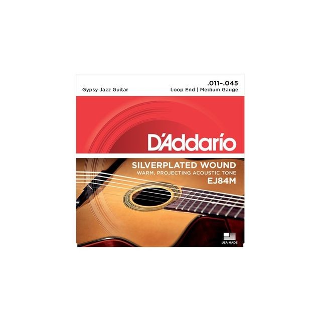 D'Addario - D'addario EJ84M 11-45 Médium - Jeux cordes manouche Gypsy Jazz D'Addario  - Accessoires instruments à cordes