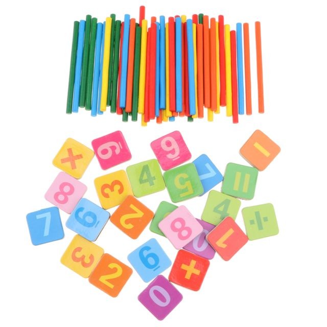 marque generique - Bâton de Comptage Coloré en Bois avec Cartes Montessori Jouet Enfants Math Jeux D'apprentissage Jouets Comptage Jouets Éducatifs marque generique  - Jeux éducatifs