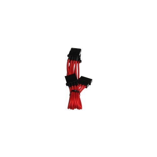 Bitfenix - Câble rallonge Alchemy 4-Pin Molex vers 3x 4-Pin Molex - 55 cm - gaines Rouge/Noir - Bitfenix