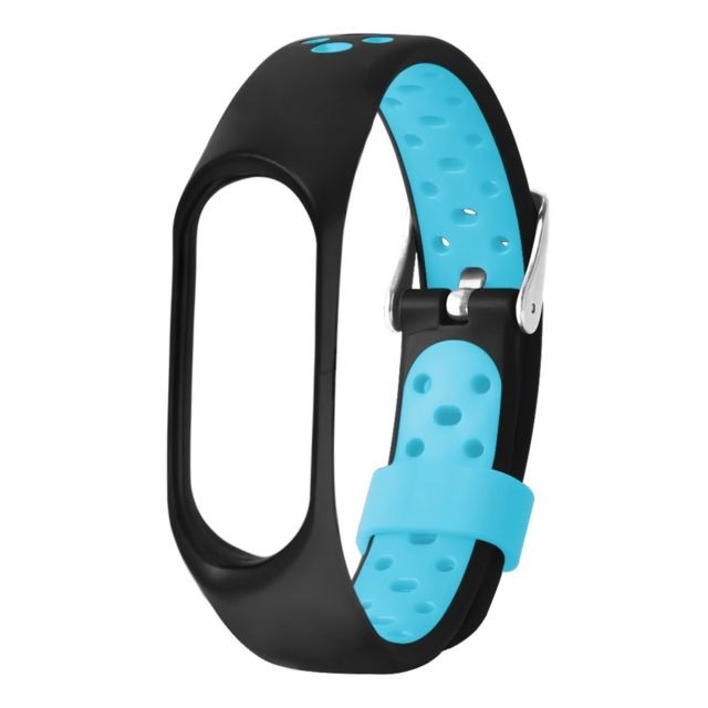 marque generique - Bracelet en silicone bicolore avec boucle noir/bleu pour votre Xiaomi Mi Band 4 marque generique - Accessoires bracelet connecté marque generique
