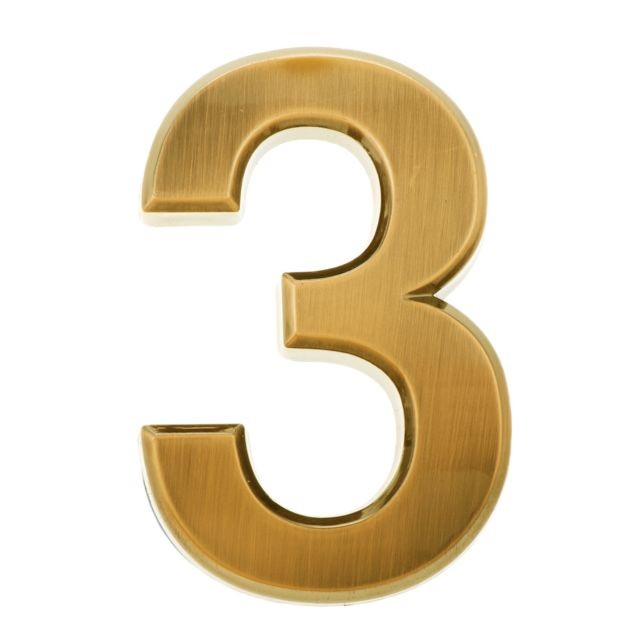 marque generique - Plaque de numéro de porte autocollante en plastique doré, plastique, numéro 3 marque generique  - marque generique