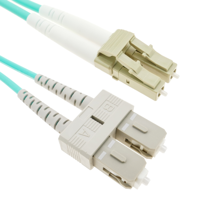 Bematik - OM4 câble fibre optique multimode MMF duplex 50µm/125µm LC-SC 15m - Câble Optique