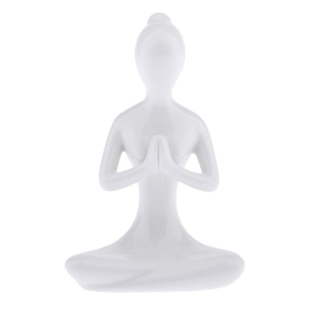 marque generique - Yoga en céramique Figure Ornement Statue Sculpture Zen Garden Desk Decor Style-07 marque generique  - Statue zen