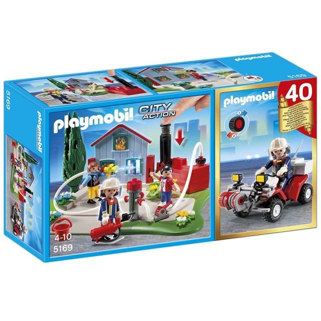 Playmobil Playmobil BRIGADE DE POMPIERS AVEC QUAD Playmobil 5169