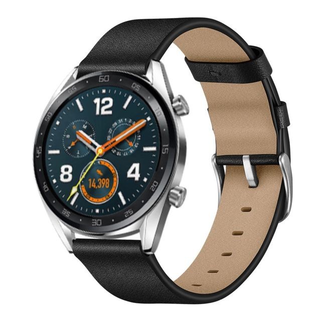marque generique - Bracelet en cuir véritable noir pour votre Huawei Watch GT/Watch Magic/Watch 2 marque generique - Marchand Magunivers