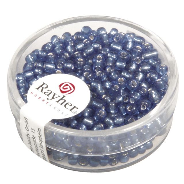 Rayher - Perle rocaille garniture argentée Bleu clair Ø2,6mm 16 g - Rayher Rayher  - Perles Rayher
