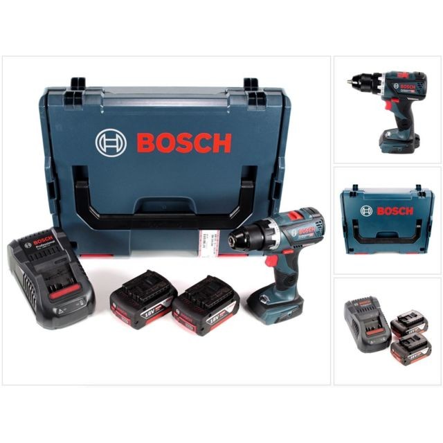 Bosch - Bosch GSR 18 V-60 C Professional Brushless Li-Ion Perceuse-visseuse sans fil avec boîtier L-Boxx + 2x Batteries GBA 5,0 Ah + Chargeur GAL 1880 CV ( 06019G1100 ) - Bosch professional
