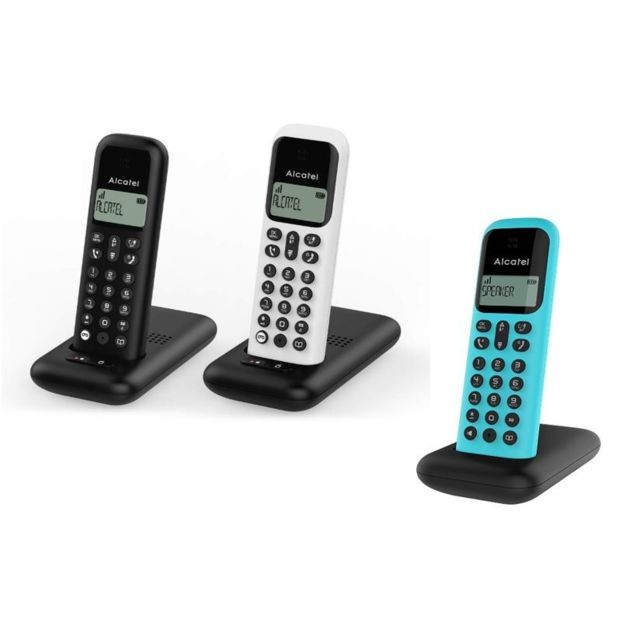 Alcatel - Alcatel D285 Voice Trio Noir, Blanc et Turquoise - Téléphone fixe