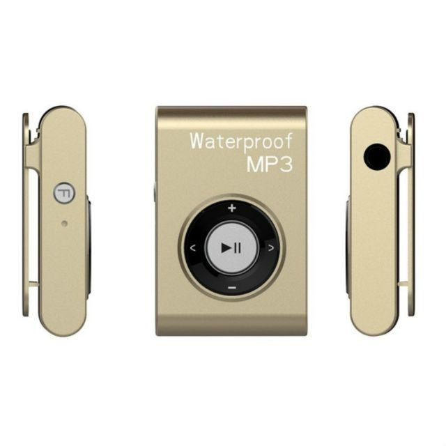 Wewoo - Lecteur MP3 IPX8 de musique avec clips et écouteursSupport FMMémoire 8 Go Or - Lecteur MP3 / MP4 Wewoo