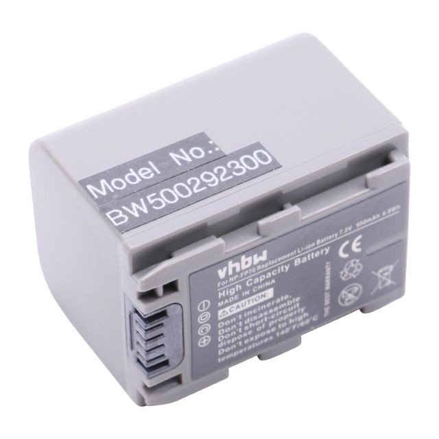 Vhbw - vhbw Li-Ion batterie 950mAh (7.2V) pour appareil numérique camescope Sony DCR-SR1, DCR-SR100, DCR-SR100E, DCR-SR1E remplace NP-FP30, NP-FP50, NP-FP90 Vhbw  - Accessoires et consommables