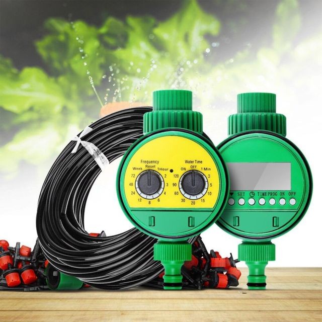 Justgreenbox Système d'irrigation micro-goutte à goutte Kits d'arrosage automatique pour serres Tuyau d'arrosage réglable Goutteur - 32815113159-Choice-3