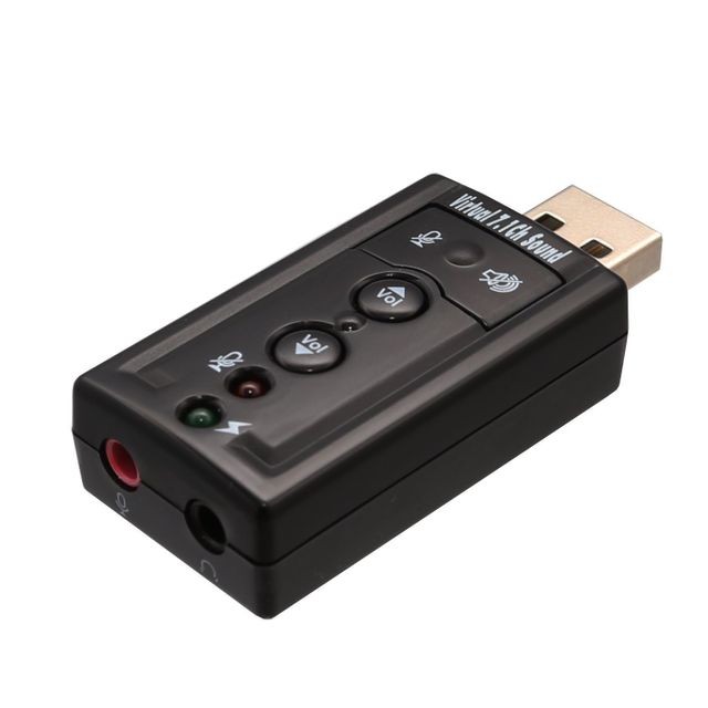 Cabling - CABLING  Carte son Externe 7.1 Micro 3D Stéréo - Casque Micro Port - Carte Audio Usb 2.0