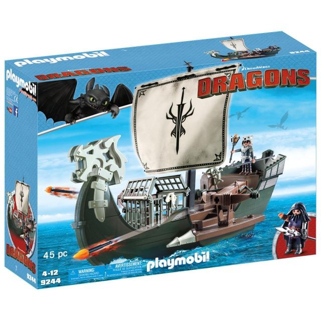 Playmobil - Playmobil Dragons - Drago et vaisseau d'attaque - 9244 - Playmobil