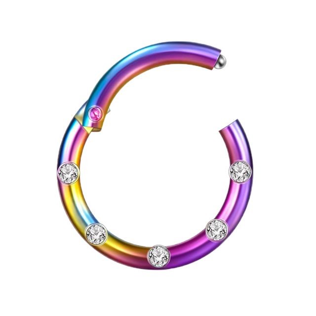 marque generique - Cristal en acier inoxydable faux anneau de nez clicker septum non perforant coloré marque generique  - Jeux artistiques