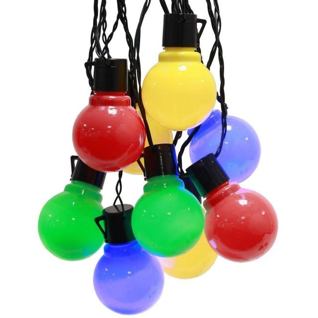 Pots Lumineux PARTY LIGHT - Guirlande LED d'extérieur 16 Ampoules Multicolore L9,5m