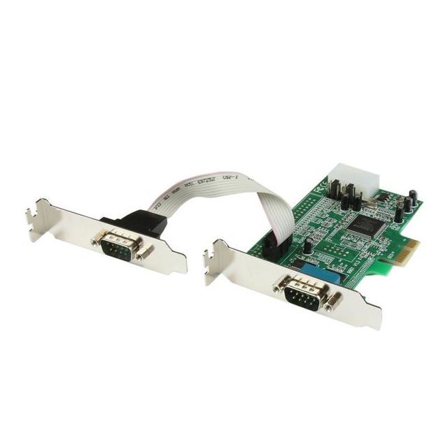 Startech - Carte PCI Express à Faible Encombrement avec 2 Ports Série RS232 - UART 16550 - Convertisseur Audio et Vidéo
