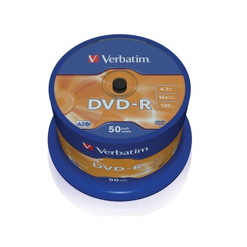 Verbatim - Lot de 50 DVD-R vierges 4.7 Go - certifiés 16X Verbatim   - Verbatim