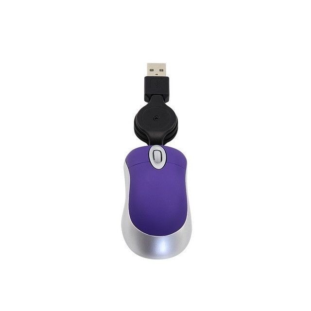 Wewoo - Souris Mini d'ordinateur Câble USB rétractable Optique Ergonomic1600 DPI Portable Petite pour Ordinateur Violet Wewoo  - Petites souris