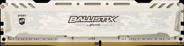 RAM PC Fixe Ballistix Ballistix Sport LT DDR 4 UDIMM 8 Go DDR4 2666 MHz (PC4-21300) CL16 DR x8 Unbuffered DIMM 288pin blanc