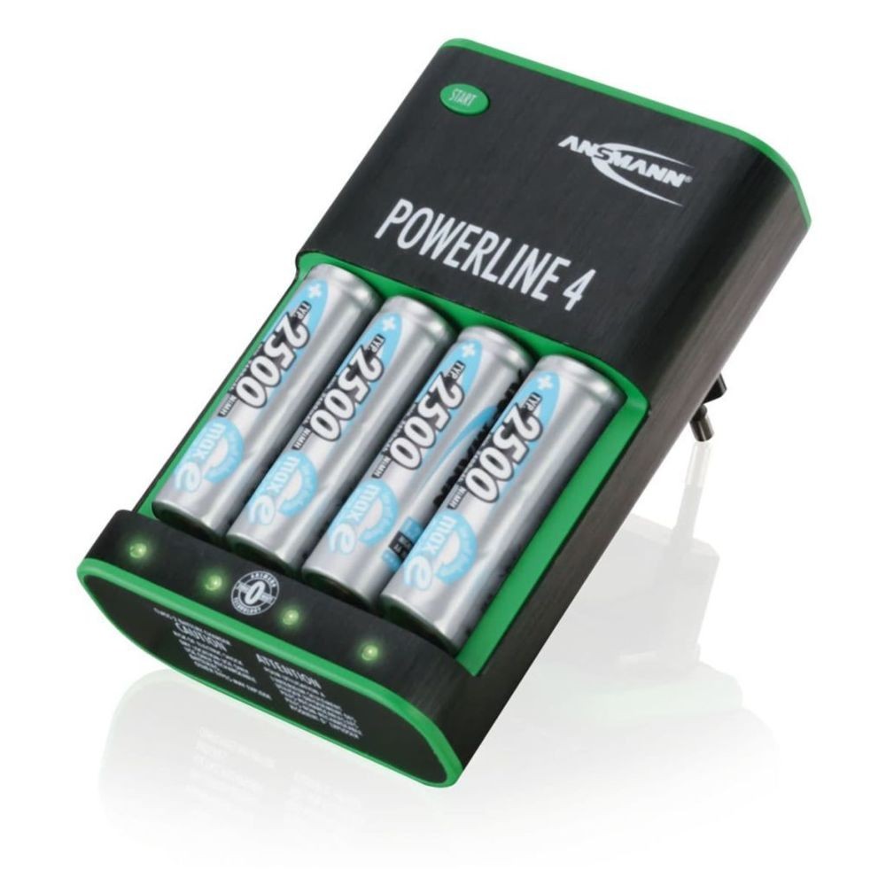 marque generique Chargeurs de batteries pour usage courant sublime Ansmann Chargeur de piles Powerline 4 Noir 5107553