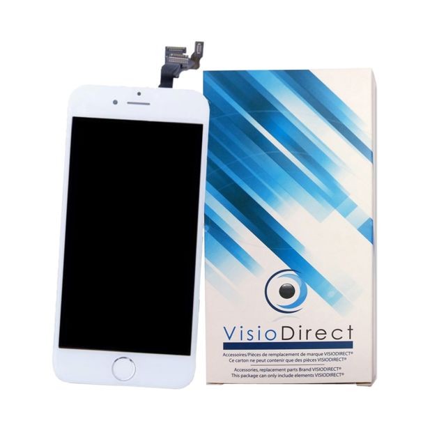 Visiodirect - Ecran complet pour IPHONE 6 blanc (avec nappes et bouton home) vitre tactile et ecran LCD Téléphone portable Visiodirect  - Vitre tactile iphone 6