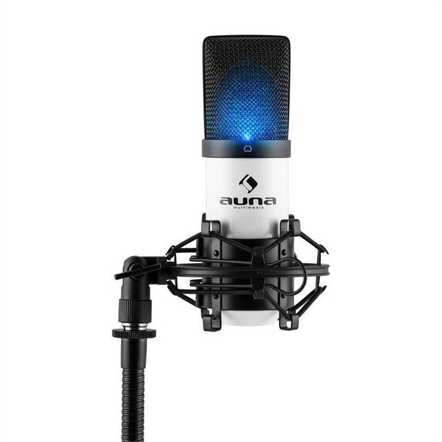 Auna - auna MIC-900-WH LED USB Microphone de studio à condensateur cardioïde ? blanc Auna - MP3 et Hifi reconditionné