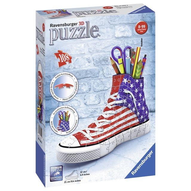 Ravensburger - Puzzle 3D Chaussures Sneakers américaine - 108 pièces - 12549 Ravensburger   - Ravensburger