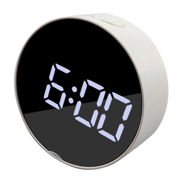 marque generique - LED Grand écran Réveil De Chevet Horloge Numérique Cadre Noir Lumière Blanche - Horloges, pendules
