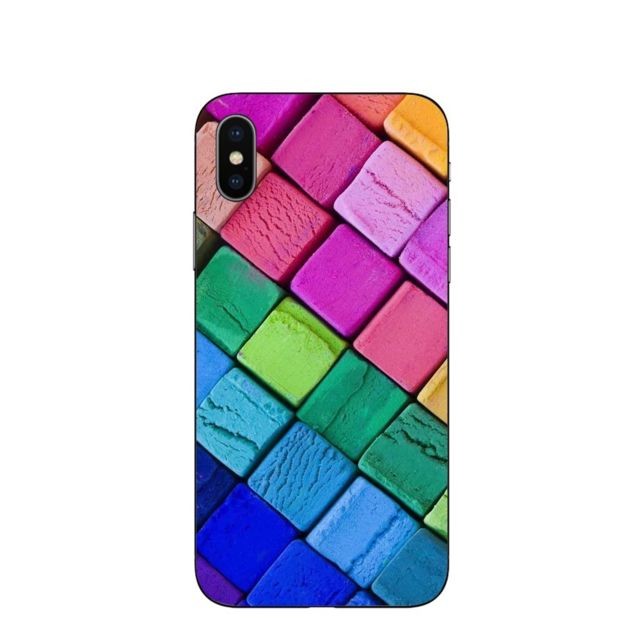 marque generique - Coque en TPU Impression de motifs souple Blocs colorés pour votre Apple iPhone XS/X 5.8 inch marque generique - Autres accessoires smartphone marque generique