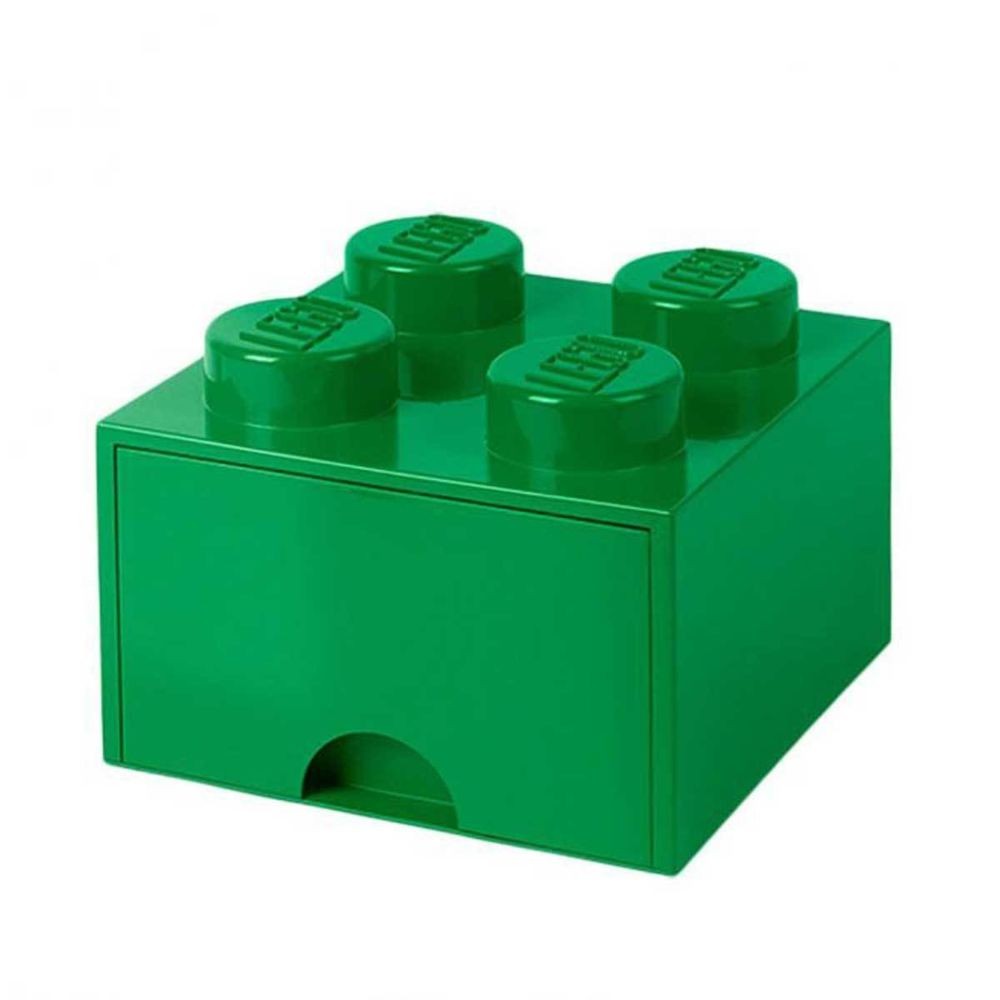 Boîte de rangement Lego Brique de Rangement Empilable avec Tiroir 4 plots LEGO® Vert