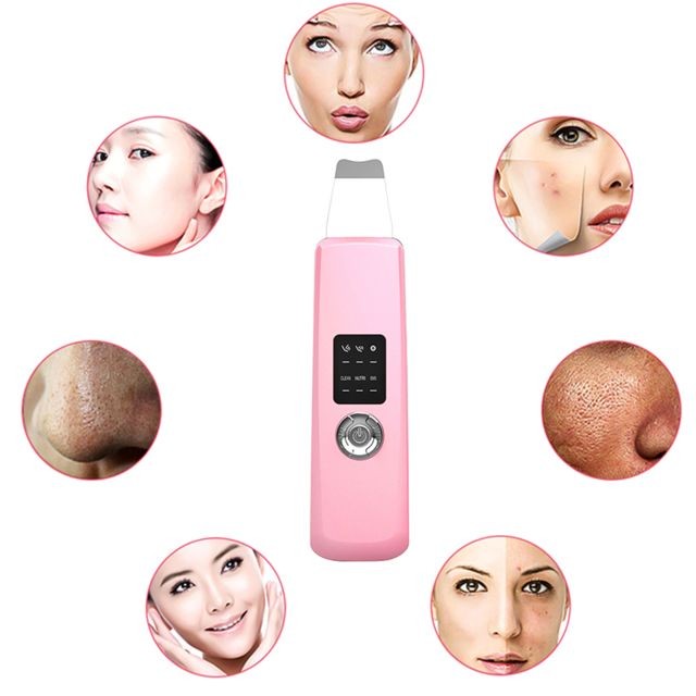 Jeobest - Épurateur de peau de visage ultrasonique épilation du visage épluchage de peau-Rose Jeobest   - Appareil massage visage
