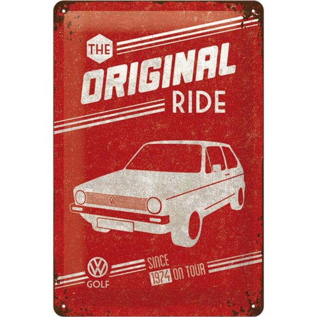 Retro - Plaque métallique Volkswagen Golf The Original Retro  - Idées cadeaux originales