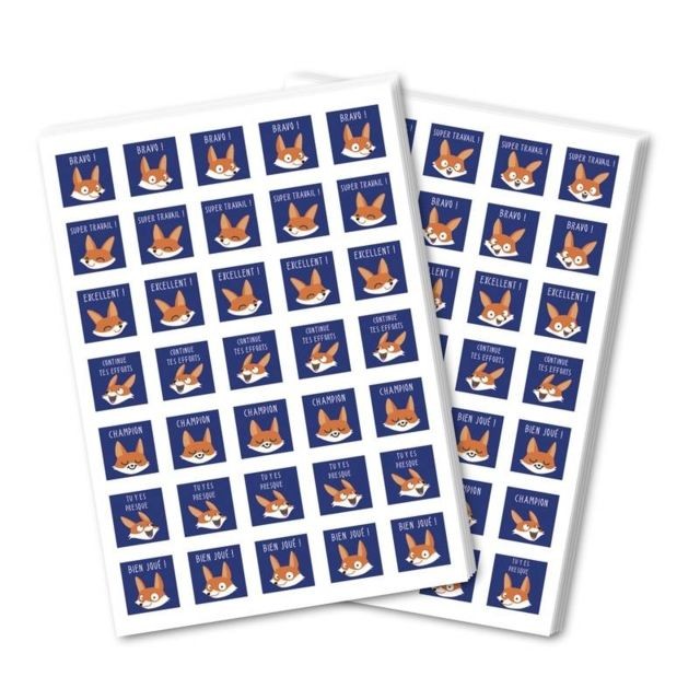 Jeux éducatifs Maildor Bons points renards - Sachet de  20 planches - 14,8 x 21 cm