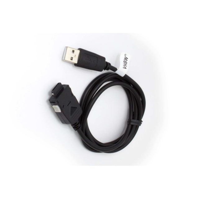 Vhbw - vhbw câble de données USB pour Samsung SGH E860v, SGH i300, SGH P735, SGH P900, SGH S400i, SGH T309, SGH X200, SGH X460 téléphone portable noir 100cm Vhbw  - Autres accessoires smartphone Vhbw