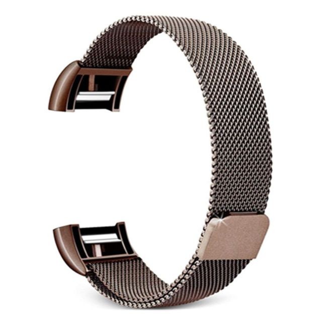 Wewoo - Bracelet pour montre connectée Smartwatch avec en acier inoxydable FITBIT Charge 2taille S café Wewoo  - Bracelet connecté Wewoo