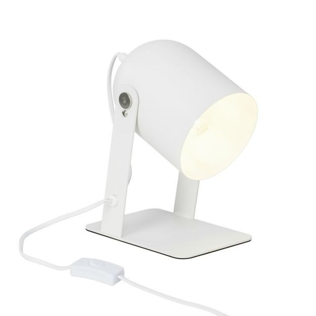 Brilliant - YAN-Lampe à poser en Métal Orientable H22cm Blanc Brilliant Brilliant  - Brilliant