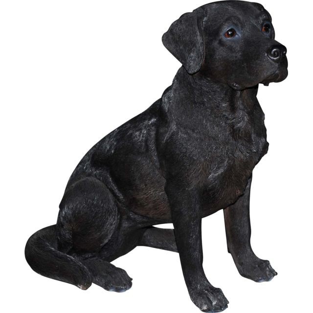 Vivid Arts - Labrador assis en résine 54 cm noir. Vivid Arts - Décoration d'extérieur