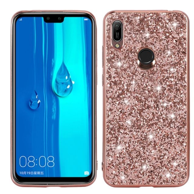 Wewoo - Coque Pour Huawei Y6 Prime Glittery Powder Shockproof TPU Case Rose Rold Wewoo  - Accessoire Smartphone