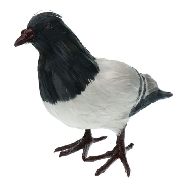 marque generique artificiel à plumes pigeon oiseau yard figurine décor oiseau # 2 gris debout