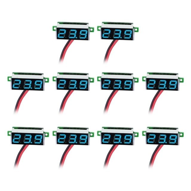 Wewoo - Voltmètre Tensiomètre numérique 10 PCS 0,36 pouces à 2 fils, Affichage couleur, Tension de mesure: DC 2.5-30V (Bleu) Wewoo  - Voltmetre