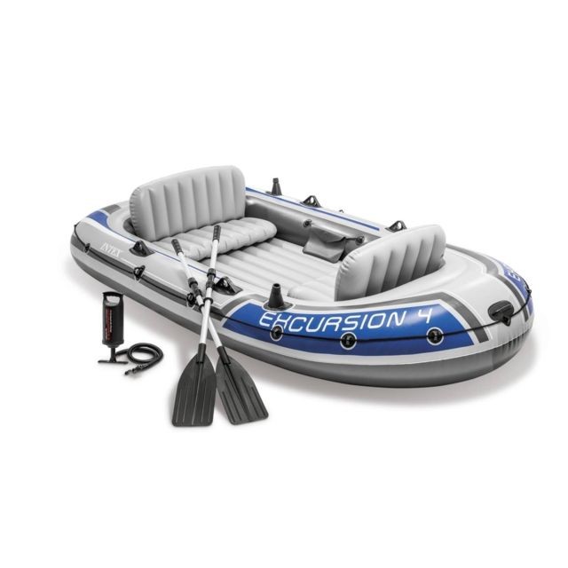 Intex - Set bateau gonflable 4 places Intex Excursion 4 - Jeux de piscine