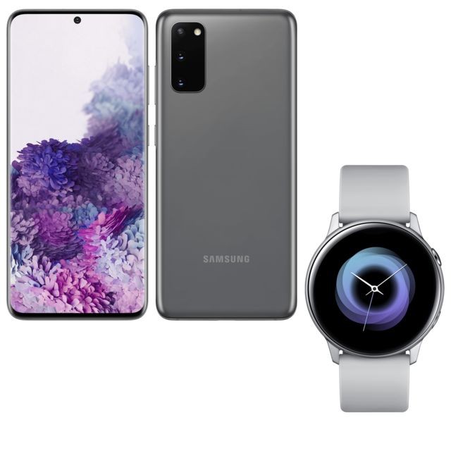 Samsung - Galaxy S20 4G 128 Go Gris + Galaxy Watch Active 40mm  gris - Samsung Galaxy S20 / S20 Plus / S20 Ultra 5G