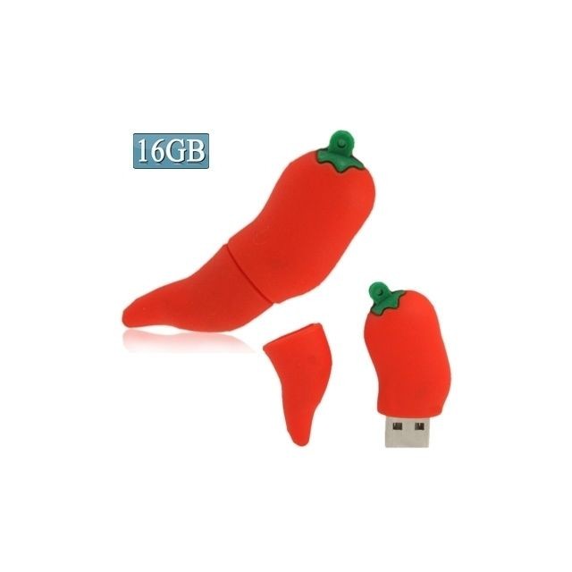 Clés USB Wewoo Clé USB rouge Disque flash USB de 16 po de forme de poivre chaud