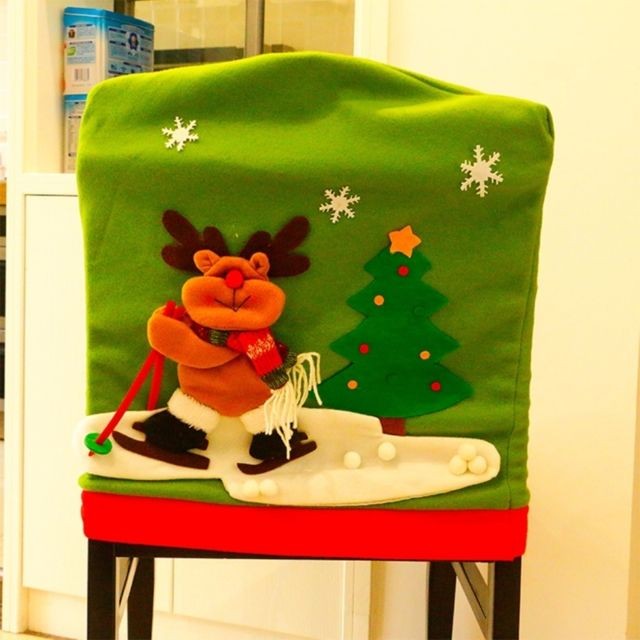 Décorations de Noël Wewoo Ornements de noël Décoration de table de dîner de Noël, modèle de couverture de chaise de de Moose de de style