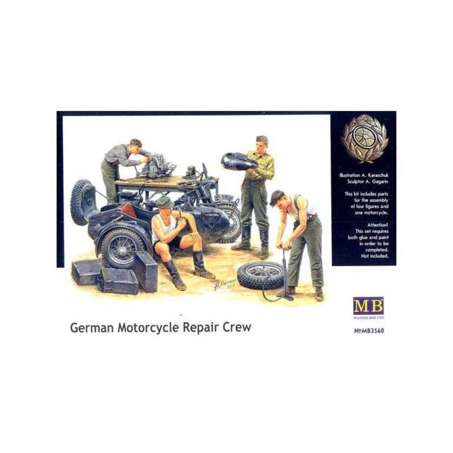 Master Box - Figurine Mignature German Motorcycle Repair Crew Master Box - Figurines militaires