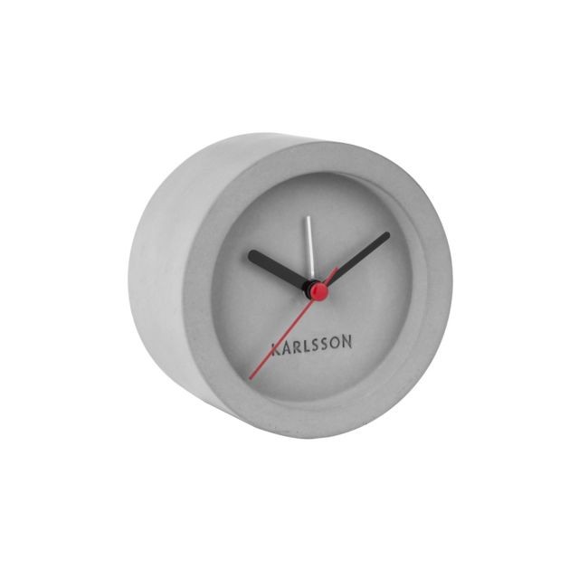 Karlsson - Horloge réveil design en béton Tom - Gris - Karlsson