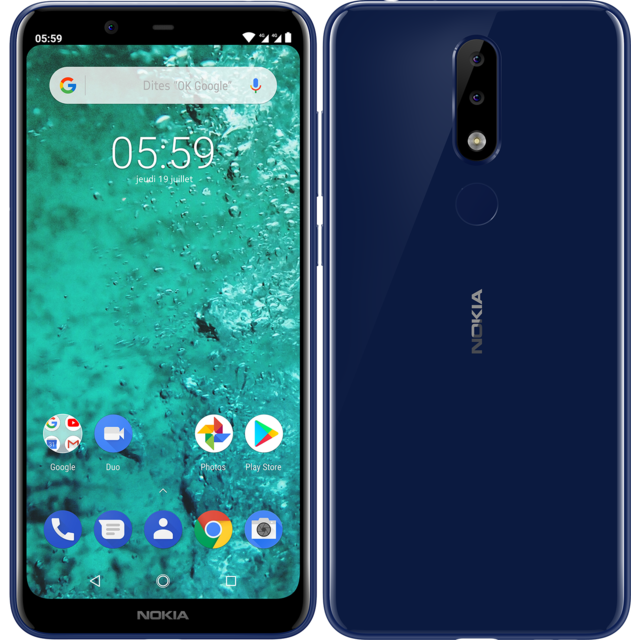 Nokia - 5.1 Plus - Double SIM - Bleu - Smartphone Android Hd plus