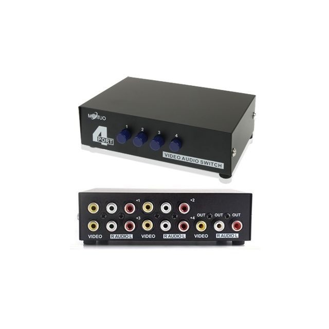Wewoo - Splitter 4 ports Entrée 1 Sortie Audio Vidéo AV RCA Box Wewoo  - Câble et Connectique Enceinte nu