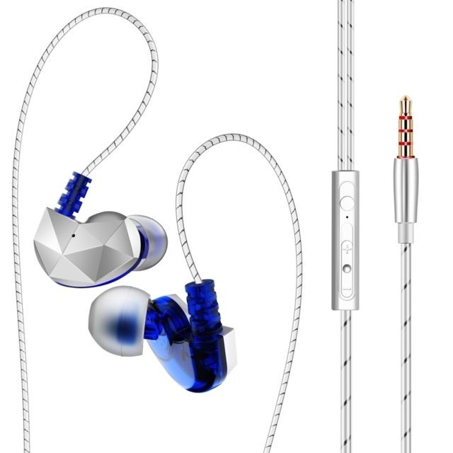 Wewoo - Casque Bluetooth Sport QKZ CK6 écouteurs intra-auriculaires en matériau plastique HIFI pour musique bleu - Casque Bluetooth Casque